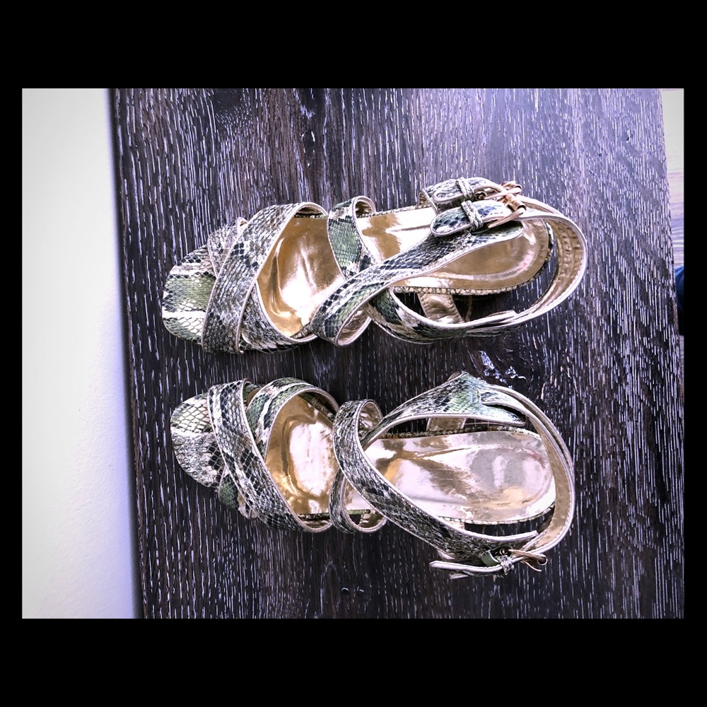Snake print fashion sandals